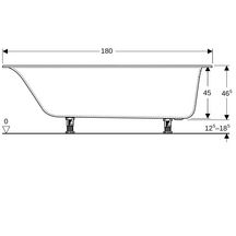 Baignoire rectangulaire Soana - bandeau fin - avec pieds - 180 x 80 cm - blanc Réf. 554.015.01.1