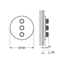 Panneau de contrôle 3 sorties Grohtherm SmartControl Chromé 29122000