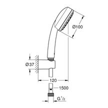 Ensemble de douche 1 jet avec support mural Tempesta Cosmopolitan 100 Chromé 26084002