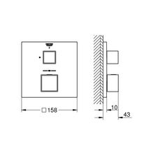 Mitigeur thermostatique 1 sortie avec vanne d'arrêt Grohtherm Cube Hard Graphite brossé Réf. 24153AL0