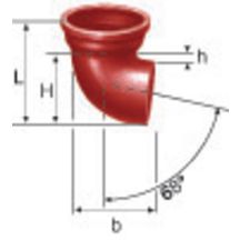 Coude SME 68° fonte diamètre nominal 100mm Réf. 156002 PAM