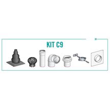 Kit C9 pour chaudière étanche et raccordement mural ou plafond (Terminal noir) DUALIS - diamètre 80 (Racc. 60 / 100) KIN C9 60 80PPA Réf. 27080580/0