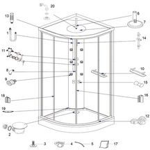 Poignée de porte pour cabines Alterna Plénitude 1726052 et SEDUCTA 1952663/1952664 (lot de 2)