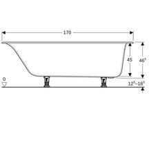 Baignoire rectangulaire Soana - bandeau fin - avec pieds - 170 x 70 cm - blanc Réf. 554.002.01.1