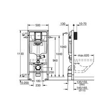 Bâti-support Rapid SL pour WC pour mur porteur réf. 39002000