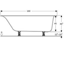 Baignoire rectangulaire Soana - bandeau fin - avec pieds - 160 x 70 cm - blanc Réf. 554.001.01.1