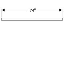 Plan de lavabo Geberit ONE, découpe centrale, pour lavabo à poser en forme de vasque: B=75cm, H=3cm, T=47cm, chêne / mélamine structuré bois