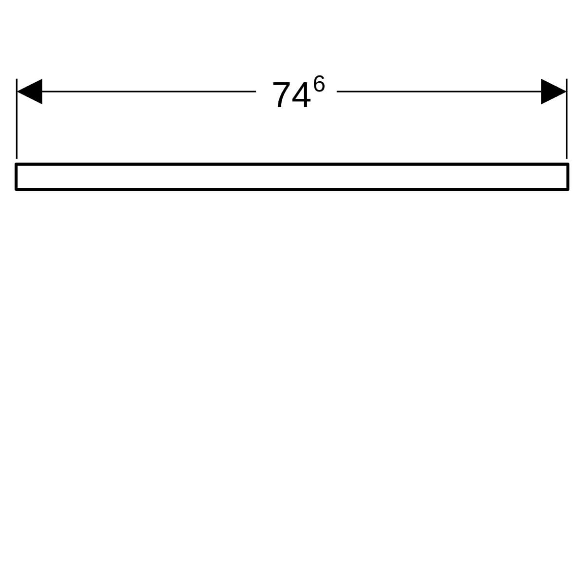 Plan de lavabo Geberit ONE, découpe centrale, pour lavabo à poser en forme de vasque: B=75cm, H=3cm, T=47cm, chêne / mélamine structuré bois