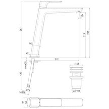 Mitigeur lavabo corps haut avec vidage push Acquaviva réf. VV103128/2CR