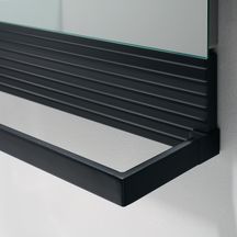 Miroir Fiumo - éclairage Led horizontal avec interrupteur tactile, tablette, crédence - graphite doux mat - largeur : 800 mm Réf. SFXP080F3958