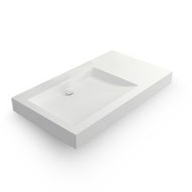 Vasque rectangulaire PALERMA II 81 x 45,5 cm finition blanc mat sans trop plein sans perçement pour mitigeur Réf. NS-0209-NO