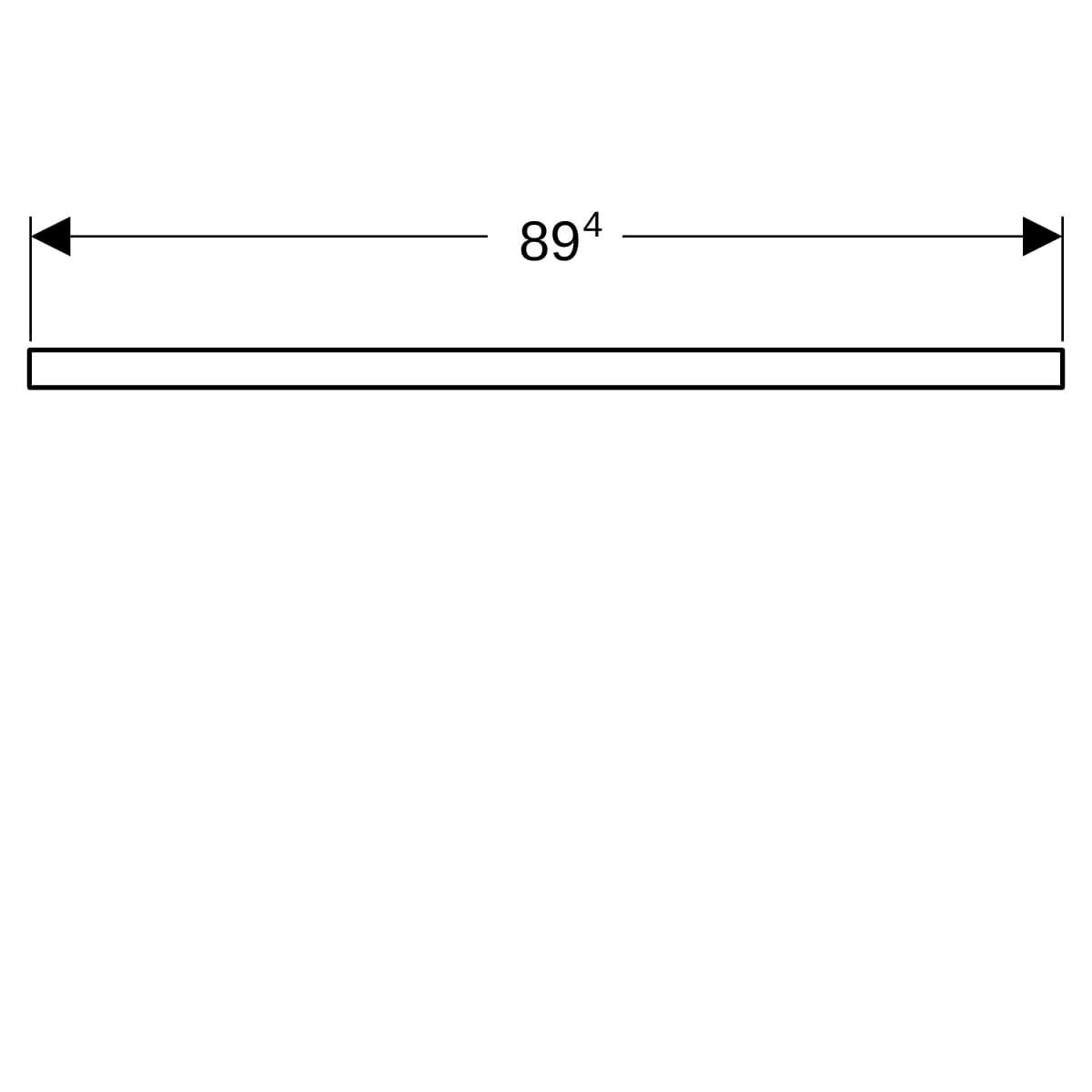 Plan de lavabo Geberit ONE, découpe à gauche, pour lavabo à poser en forme de vasque: B=90cm, H=3cm, T=47cm, gris velouté / laqué mat