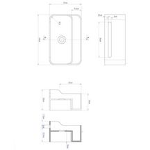 Lave-mains HUGO 50 cm finition blanc mat sans trop plein avec perçement pour mitigeur et porte-serviettes intégré Réf. NS-0032