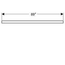 Plan de lavabo Geberit ONE, découpe à gauche, pour lavabo à poser en forme de vasque: B=90cm, H=3cm, T=47cm, noyer caryer / mélamine structuré bois