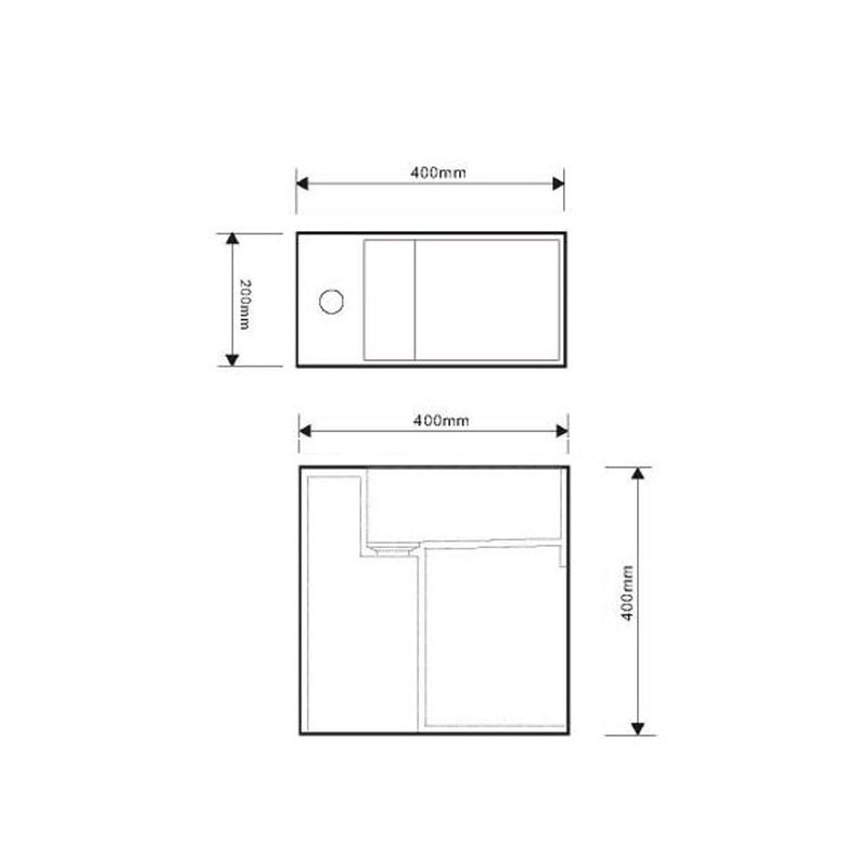 Lave-mains LIMA G 40 cm finition mat sans trop plein avec mitigeur à gauche Réf. NS-0201-G