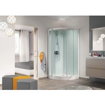 Cabine de douche Kineprime glass 80 rond pivotant receveur haut mecanique réf. CA791MTN