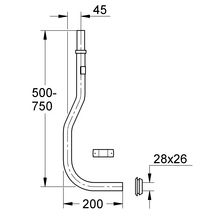 Tube de chasse, D 28 x 26 mm, chromé réf. 37112000