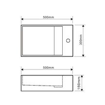 Lave-mains HELENA D 50 cm finition mat sans trop plein avec mitigeur à droite Réf. NS-2001-D