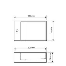 Lave-mains HELENA G 50 cm finition mat sans trop plein avec mitigeur à gauche Réf. NS-2001-G