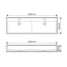 Vasque rectangulaire LANA 120 x 40 cm finition mat sans trop plein avec perçement pour mitigeur Réf. NS-3209