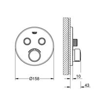 Mitigeur encastré 2 sorties SmartControl Chromé 29145000