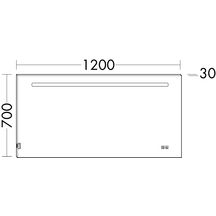 Miroir Fiumo - éclairage Led horizontal avec interrupteur tactile - anti-buée - 2 ports USB - largeur : 1200 mm Réf. SIIX120