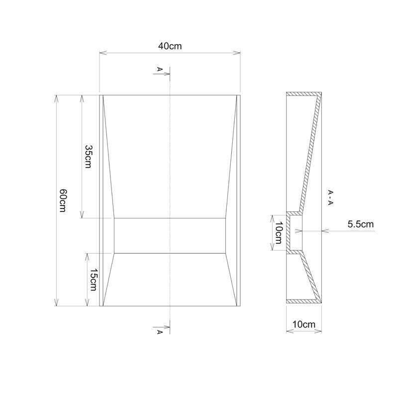 Vasque rectangulaire SANTA 60 x 40 cm finition blanc mat sans trop plein Réf. NS-4009