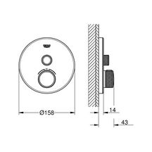 Thermostatique pour installation encastrée 1 sortie Grohtherm SmartControl Blanc 29150LS0