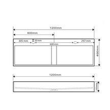 Vasque rectangulaire STELLA 120 x 40 cm finition mat sans trop plein avec perçement pour mitigeur Réf. NS-4201