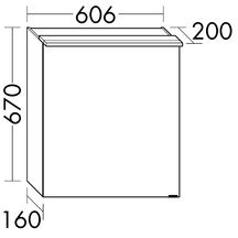 Armoire de toilette Fiumo 1 porte - éclairage Led - version droite - largeur : 606 mm Réf. SPIY061D