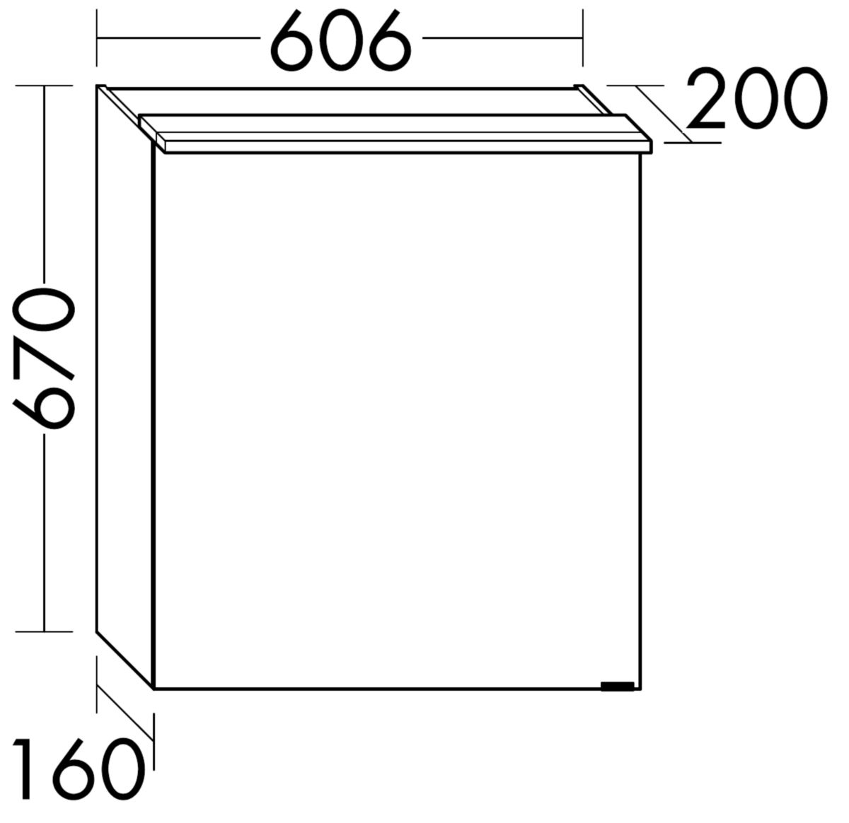 Armoire de toilette Fiumo 1 porte - éclairage Led - version droite - largeur : 606 mm Réf. SPIY061D