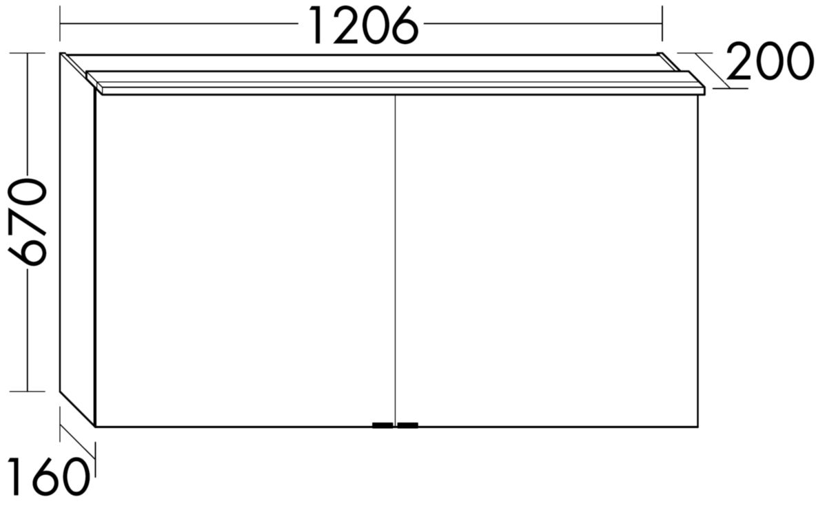 Armoire de toilette Fiumo 2 portes - éclairage Led - largeur : 1206 mm Réf. SPIY121