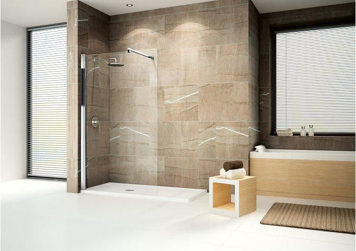 Paroi de douche GIADA H, 88 cm extensible jusqu'à 90 cm, fixe, réversible, en verre transparent et profilé chromé Réf. GIADAH90-1K