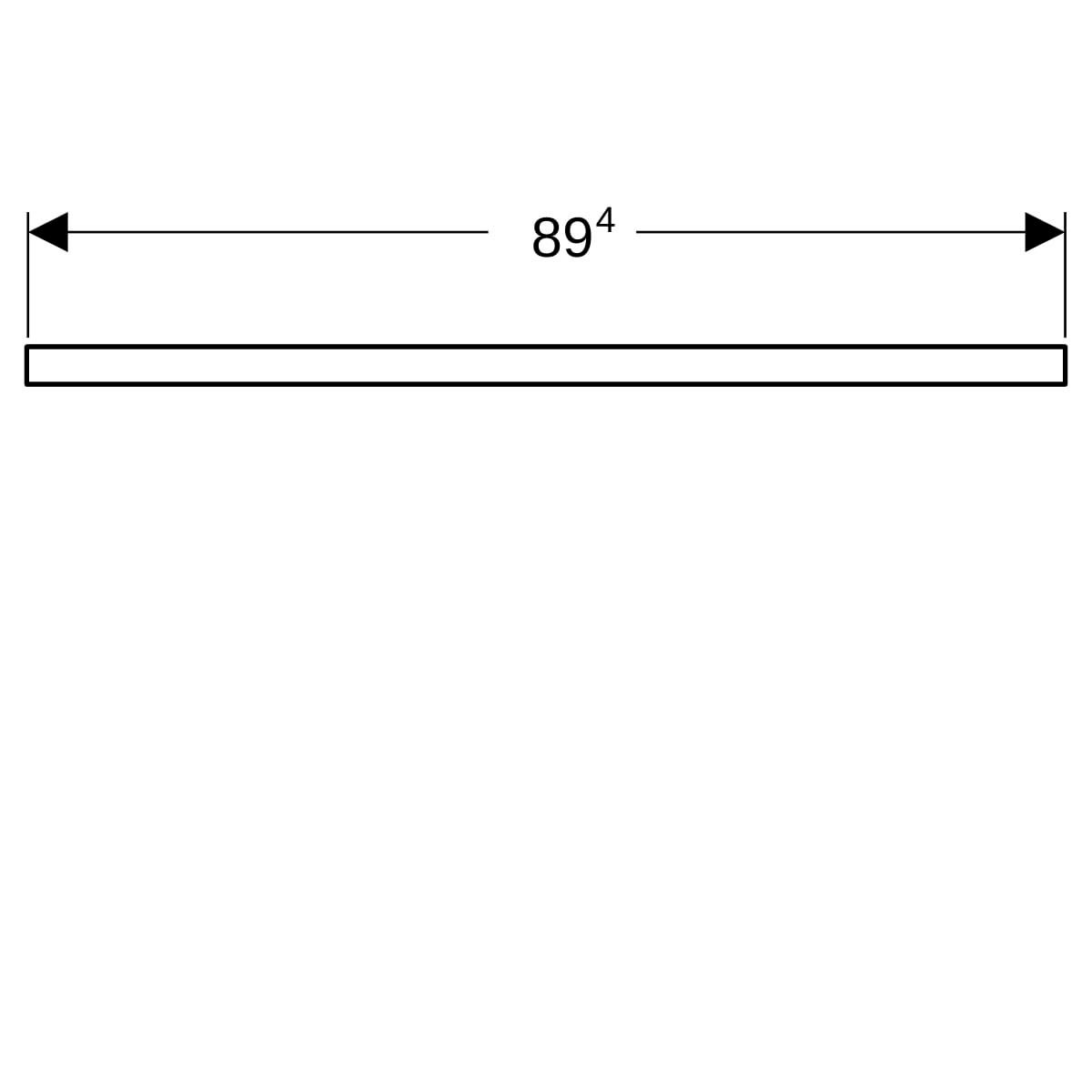 Plan de lavabo Geberit ONE, découpe centrale, pour lavabo à poser: B=90cm, H=3cm, T=47cm, blanc / laqué très brillant