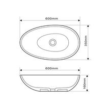 Vasque ovale NIA 60 cm finition mat sans trop plein Réf. NS-5309