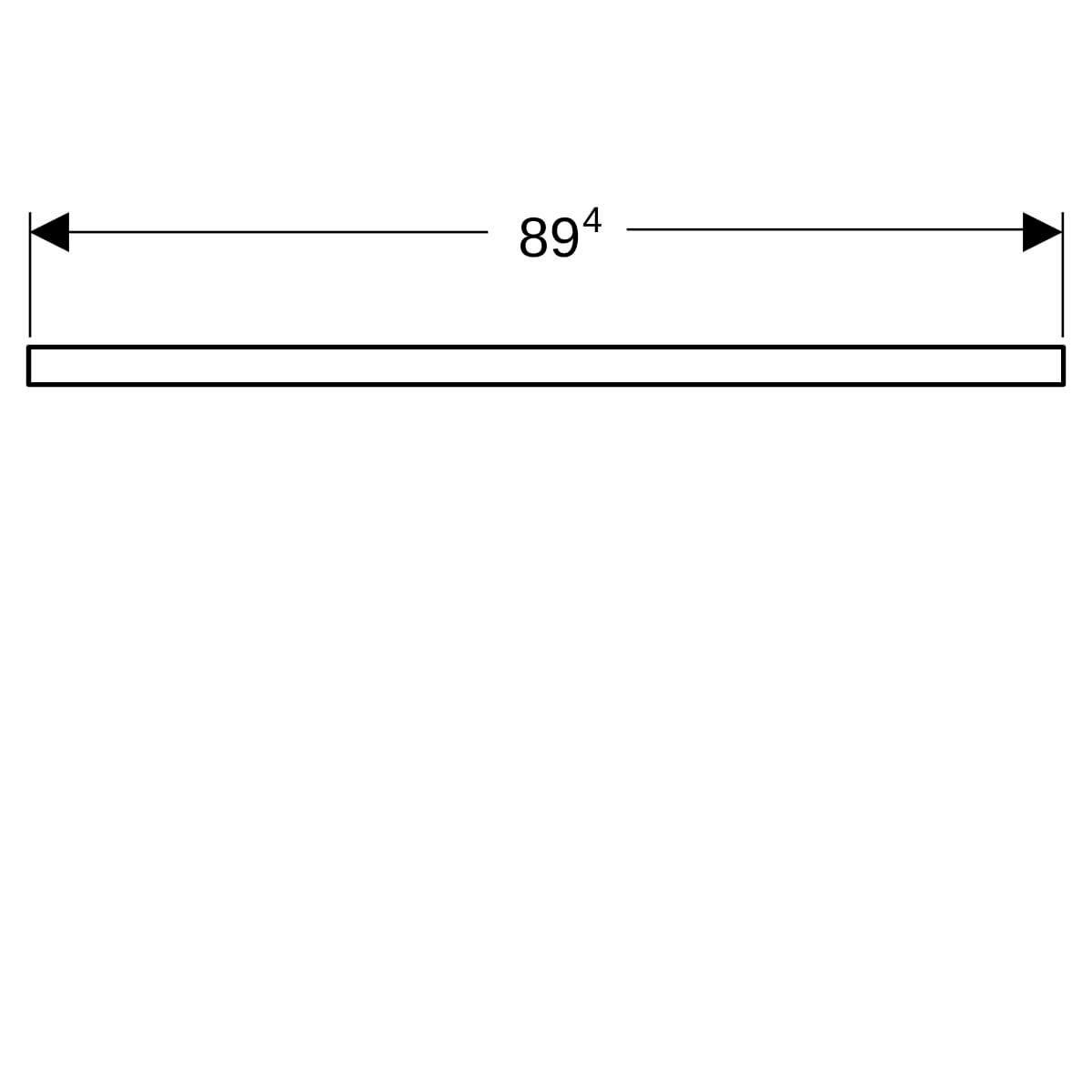 Plan de lavabo Geberit ONE, découpe à gauche, pour lavabo à poser: B=90cm, H=3cm, T=47cm, blanc / laqué très brillant