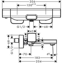 Mitigeur bain-douche thermostatique Ecostat E Chromé Réf. 15774000