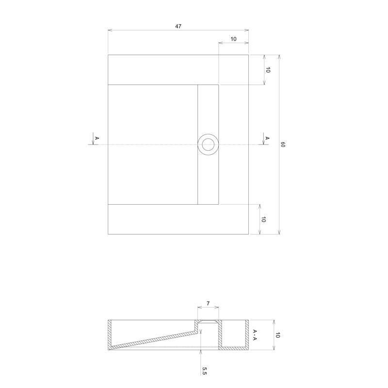 Vasque rectangulaire RECTANGO 60 x 47 cm finition mat sans trop plein Réf. NS-6009