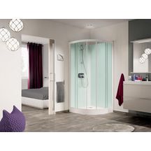 Cabine de douche Kineprime glass 90 rond coulissant receveur haut mecanique réf. CA772MTN