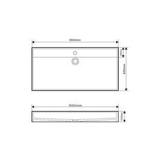 Vasque rectangulaire MARINA 90 x 45 cm finition mat sans trop plein Réf. NS-6101-900