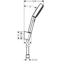 Set Pulsify Select S  support mural et douchette 105 3jets Relaxation avec flexible 160 cm Chromé Réf. 24303000