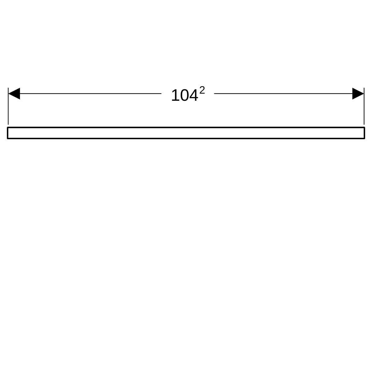 Plan de lavabo Geberit ONE, découpe à gauche, pour lavabo à poser: B=105cm, H=3cm, T=47cm, blanc / laqué très brillant