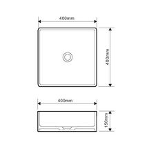 Vasque carrée AERA 40 cm finition mat sans trop plein Réf. NS-8009