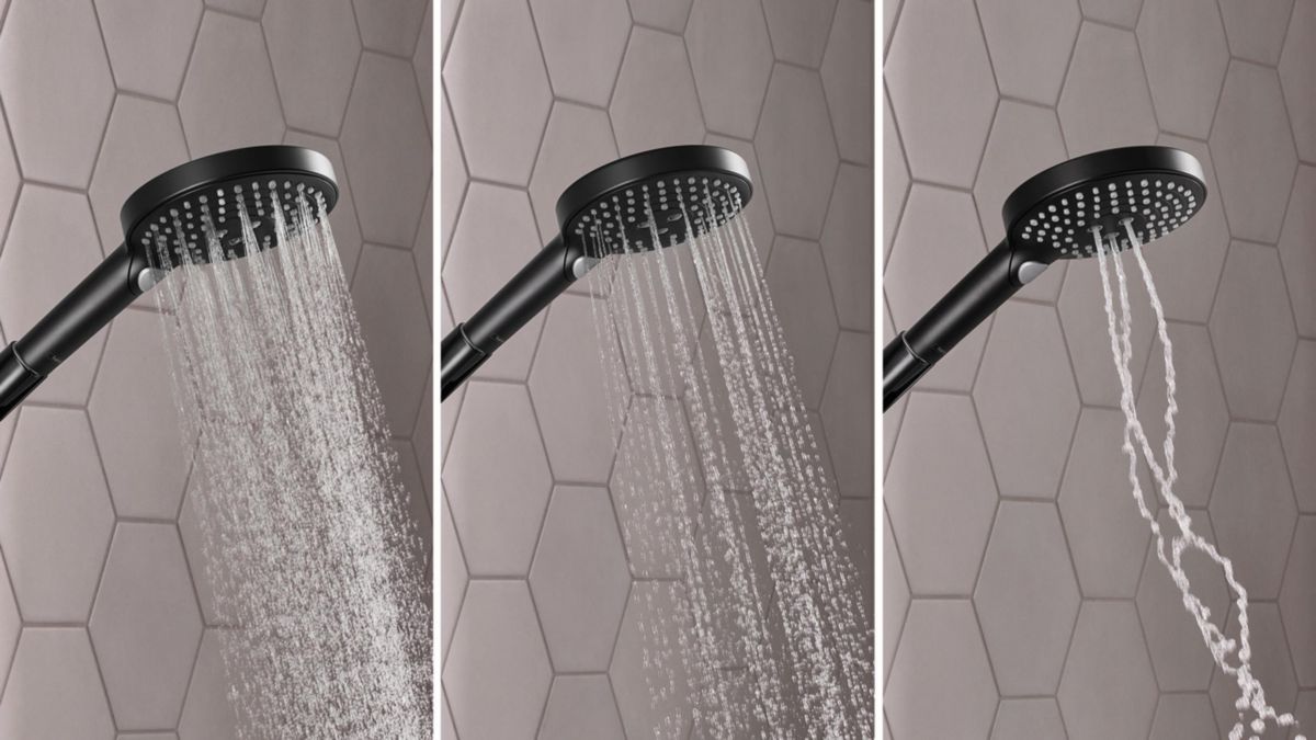 Colonne de douche 240 Raindance Select S  1jet PowderRain avec mitigeur thermostatique Noir mat Réf. 27633670