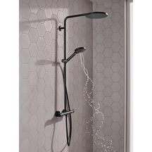 Colonne de douche 240 Raindance Select S  1jet PowderRain avec mitigeur thermostatique Noir mat Réf. 27633670