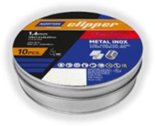 Boite métallique de 10 disques à tronçonner métal inox 125x1.6x22.23 Réf. 66252850546