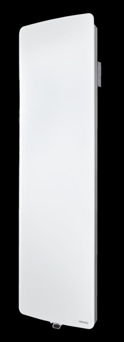 Radiateur électrique Vérali connecté Façade en verre, équipe du pilotage intelligent vertical 1500W blanc brillant Réf. 507656