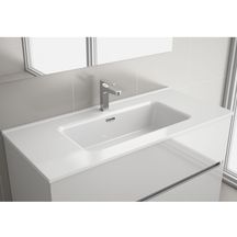 Vasque Constanza 1010 en porcelaine blance 101 x 1,6 x 46 cm réf : 26779