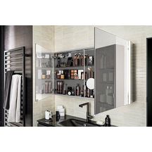 Armoire de toilette Eclat absolu 2 portes (P.60 + P.60) H.69 x P.16 x L.120 cm cotes effet miroir Réf. H6CMMF120