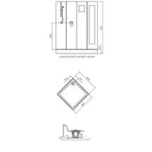 Cabine de douche Alterna Primeo 80 x 80 cm avec porte, mi-coulissante, mi-pivotante interieur